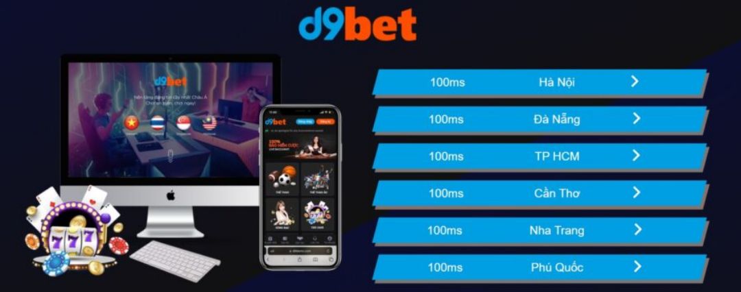 D9bet - Xuất hiện tại nhiều kèo chơi cược phủ sóng toàn quốc